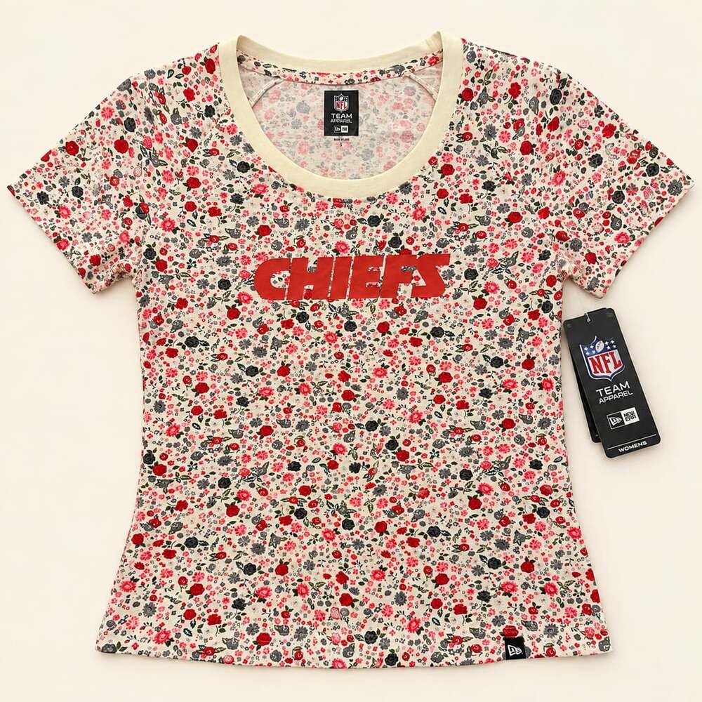 Kansas City Chiefs New Era Floral Baby Tee Women’s S NWT NFL Cottagecore